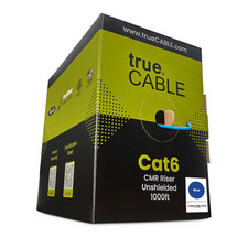 Cat6 Riser (CMR), 1000Ft, Blue, 23AWG 4 Pair Solid Bare Copper, 550Mhz, ETL picture
