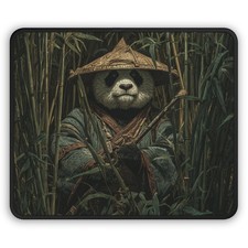 Samurai Panda in Bamboo Gaming Mouse Pad | Zen Warrior Artwork picture