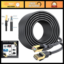 High-Speed Cat 8 Ethernet Cable 100FT, 40Gbps, 2000MHz, Gold Plated RJ45, Indoor picture