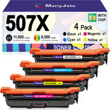 With Chip 4-Pack Toner Cartridge BCMY ManyJets 507X [Compatible-HP] picture