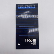 Texas Instruments TI-55 III Quick Reference Guide picture
