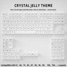 Crystal Jelly Keycap Set PC PBT Translucent Pink Side Print Custom Keycaps picture