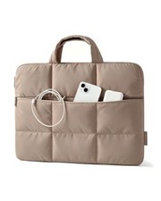 Laptop Sleeve Puffer Slim Protective Case for Women 15.6 Inch Brown picture