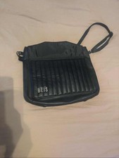 BEIS The Messenger Convertible Backpack Laptop Bag Black Faux Leather picture
