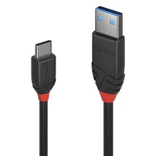 Lindy W128370686 832465 0.5M USB 3.2 Type A To C Cable 3A, Black Line ~E~ picture