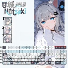 Cute Cat Girl Nachoneko PBT Backlit Keycaps Gaming Mechanical Keyboard 108 Keys picture