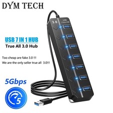 4 Port USB 3.0 2.0 Hub USB Splitter Adapter Multi-Port Independent Power Switch picture