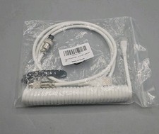 Custom Coiled USB C aviator Cable for USB Keyboards (Pure White) picture