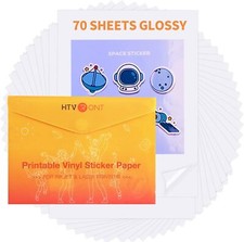 Glossy White Printable Vinyl Sticker Paper for Inkjet Laser Waterproof 8.5x11in picture