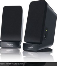NEW Creative A60 2.0 Computer Desktop Stereo Speaker System Pair Black NIB. picture
