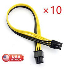 10pcs PCIE PCI-E 6Pin to 6Pin Male GPU Video Card Power Cable Cord Connector USA picture