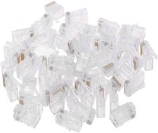 100Pcs Gold Plated Rj48 Modular Plug Stranded Cable Connectors Portable Acces... picture