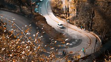 Landscape fall road bergen orange leaves Custom Gaming Mat Desk picture