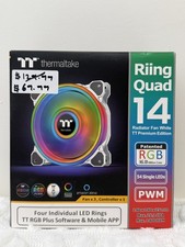Thermaltake Riing Quad 14 RGB White 3-Pack Fan TT Premium w/ Controller picture