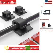 Cable Clips Organizer Set 60 pcs Adhesive Wire Holder for Home Office Car Black picture
