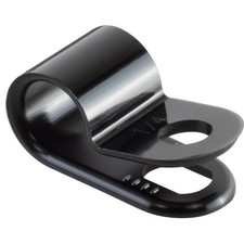- Black Nylon Plastic Cable Clamps 1/4 Inch Screw Mount 100 Pack picture