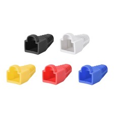 6mm Hole Dia Multi Color RJ45 Boots Cover Anti-Dust for Cable CAT5e CAT6e 50Pcs picture