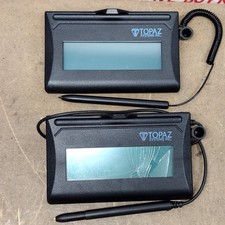 Set of 2 - Topaz Signature Pads (1) T-LBK460-HSX-R (1) T-LBK462-HSX-R  FOR PARTS picture