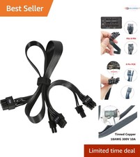 PCIE Power Cable 8 Pin to Dual 6+2 Pin 65cm for Corsair Thermaltake GPUs picture