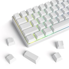 128 PCS White Blank PBT Custom Keycaps Cherry Profile Mechanical Keyboard picture