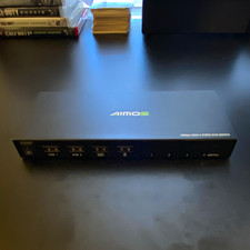 Aimos 18Gbps 4 Port HDMI KVM Switch 1:4 w/ 4ft USB Cable Black picture