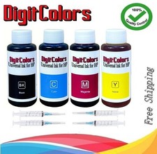4-Color Bulk Ink Refill Kit for HP Inkjet Printer Cartridges 400ml total picture