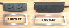Recessed AC Power Plug Strip w/ Stainless Cover (E317850) (2 or 3 Outlets) READ picture