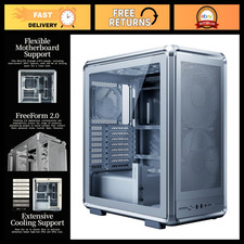 High Airflow ATX Case with 200mm Fans, Mesh Design, Silver - PC Gaming Tower picture