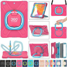 For iPad 6/7/8/9/10/11th Gen Shockproof Heavy Duty Rotate Stand Strap Case Cover picture