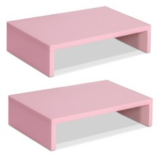 14 inch 2 Pack Pink Monitor Stand Riser for 2 Monitors/Laptop/PC Computer Stand picture