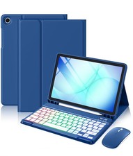 Samsung Galaxy Tab A11+/A9+ 11in Keyboard Case Bluetooth Mouse Backlit Navy picture