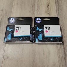 Lot of 2 HP Genuine 711 Magenta DesignJet Ink Cartridge CZ131A 11/25 picture