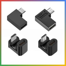 Micro USB Adapter 4 Pack 90 180 Degree Angled Male to USB C Female Converter picture