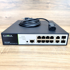 LUXUL XMS-1208P 12-Port/8 PoE+ Gigabit Managed Switch  US Power Cord picture