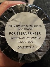Premium Resin Enhanced Was Ribbon Fpr Zebra Printer 220mm (8.66