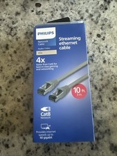 Philips 10ft Cat8 RJ45 Network Ethernet Cable 40Gbps Streaming Gaming - Gray picture