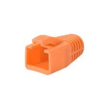 7mm Hole Dia Orange RJ45 Boots Cover Anti Dust for Cable CAT6 CAT7 50Pcs picture