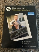 HP Photo Card Pack Of 10 (5”X7”) Glossy Photo Paper/Envelopes & 5 (4”X6”) NEW picture