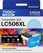 LC506XL Ink Cartridges 4-Pack BCMY [Compatible With Brother] SHEENGO Chip BN picture