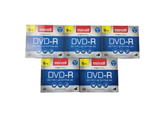 LOT OF 5 Maxell DVD-R 16X 4.7GB Blank Media Discs 5-Pack NEW SEALED (25 TOTAL) picture