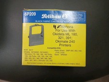 LOT OF 4NEW PELIKAN 6P209 BLACK FABRIC CARTRIDGE RIBBONS - OKIDATA MICROLINE 120 picture