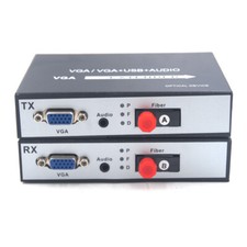 VGA extenders Video Audio over Fiber optic 20Km Transmitter Receiver 1080P FC picture