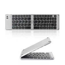 Grey Foldable Wireless Travel Keyboard Rechargeable Full Size Ultra Slim Mac picture