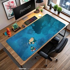 Snorlax Relaxing Gyarados Shadow Pokemon Gaming Mouse Pad Desk Mat Accessories picture