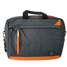 Vangoddy Size OS Adler Cushioned Laptop Over Shoulder Bag Gray Orange picture