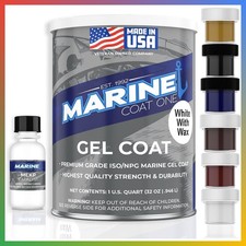 White Gel Coat Repair Kit For Boats Fiberglass Quart With MEKP Catalyst 6 Pigmen picture