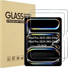 (2 Pack) iPad Pro 11 Inch (M5) 2025/ (M4) 2024 Screen Protector Tempered Glass picture