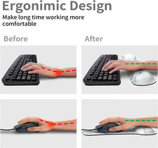 Wrist Rest Support Ergonomic Mouse Pad & Keyboard Set Memory Foam Non-Slip Rubbe picture