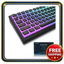 Mechanical Keyboard PBT Shine Through Keycaps 143 Keys Black picture