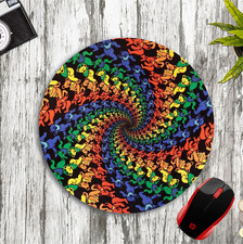 GRATEFUL DEAD BEARS SPIRAL ROUND NEOPRENE MOUSE PAD MAT HOME SCHOOL OFFICE GIFT picture